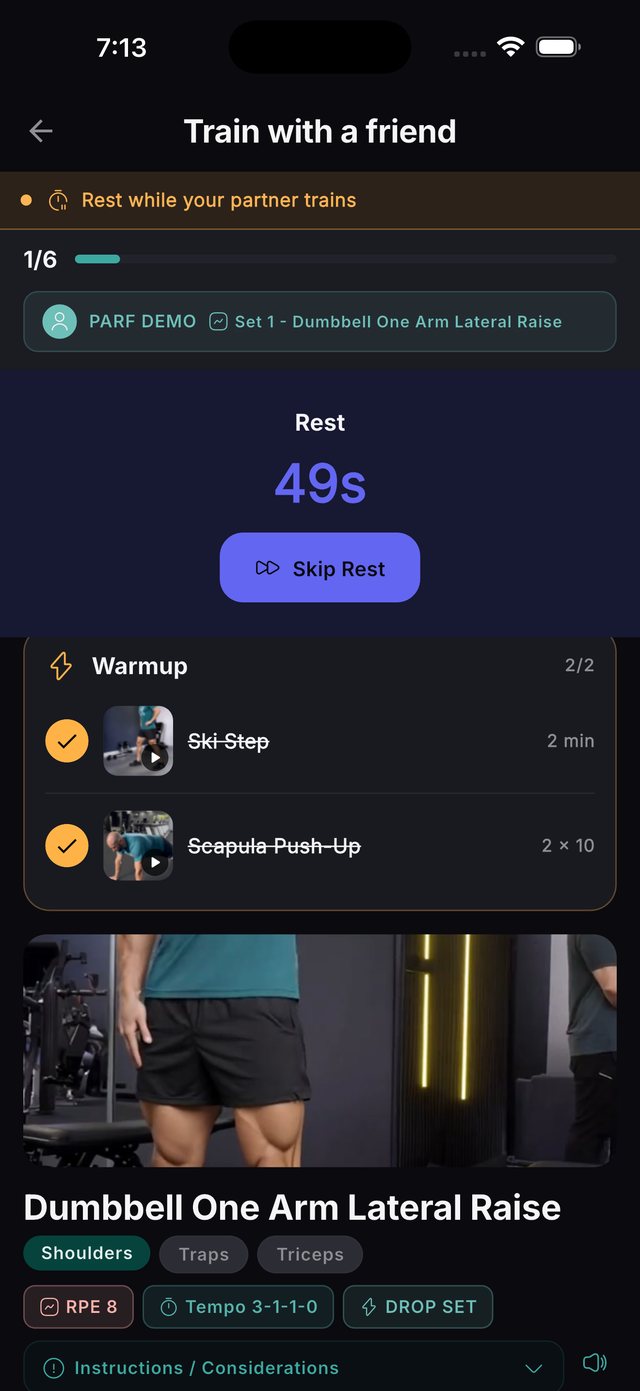 Rest while your partner trains