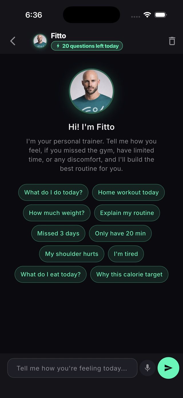 Chat with Fitto, the AI coach