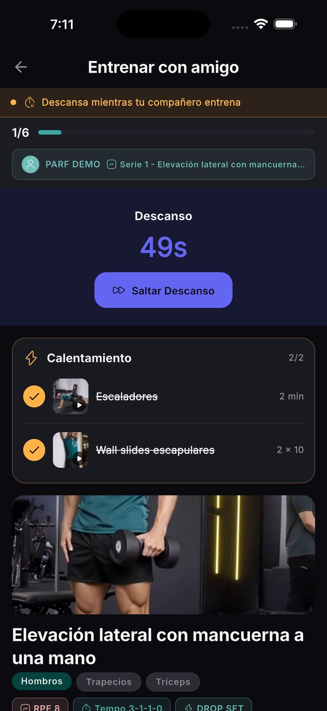 Descanso mientras tu compañero entrena