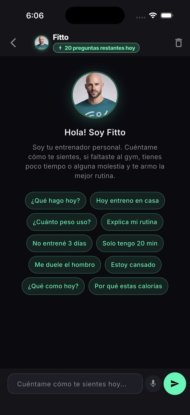 Chat con Fitto, el coach con inteligencia artificial