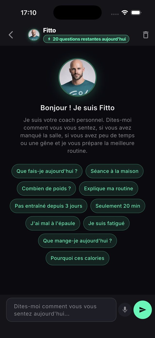 Conversation avec Fitto, le coach à intelligence artificielle