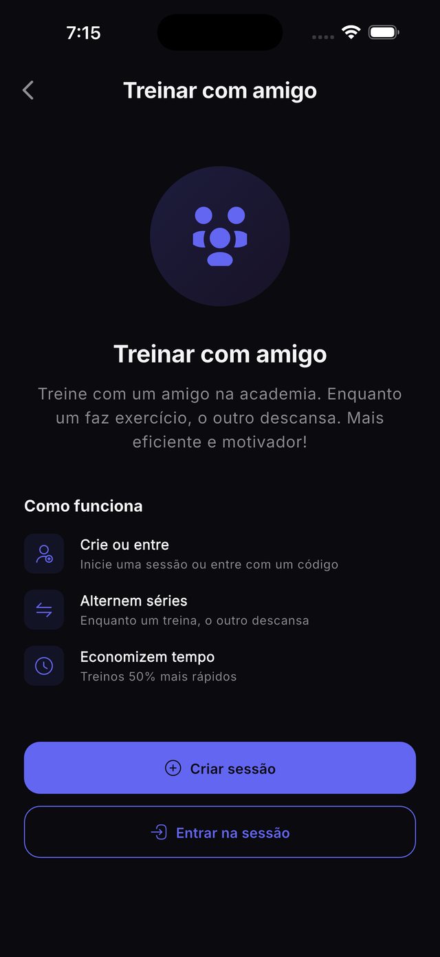 Tela para criar ou entrar em uma sessão com um amigo