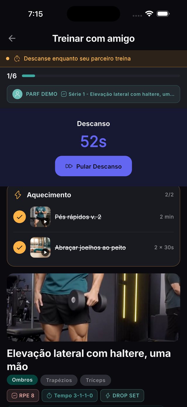 Descanso enquanto seu parceiro treina