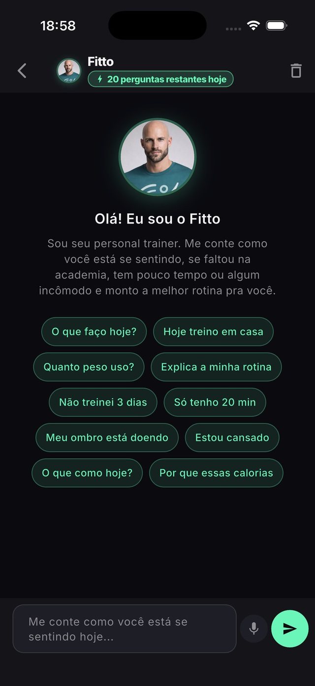 Chat com o Fitto, o coach com inteligência artificial