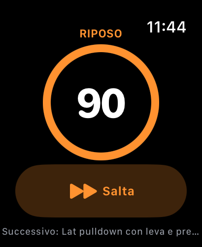 Orologio che mostra il timer di recupero